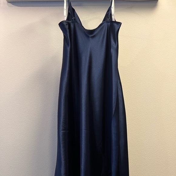 Marine Mini Satin Slip Dress Size 10 - Picture 3 of 4